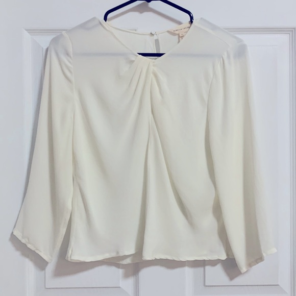 Rebecca Taylor 100% silk cream blouse size 6 - Picture 2 of 5